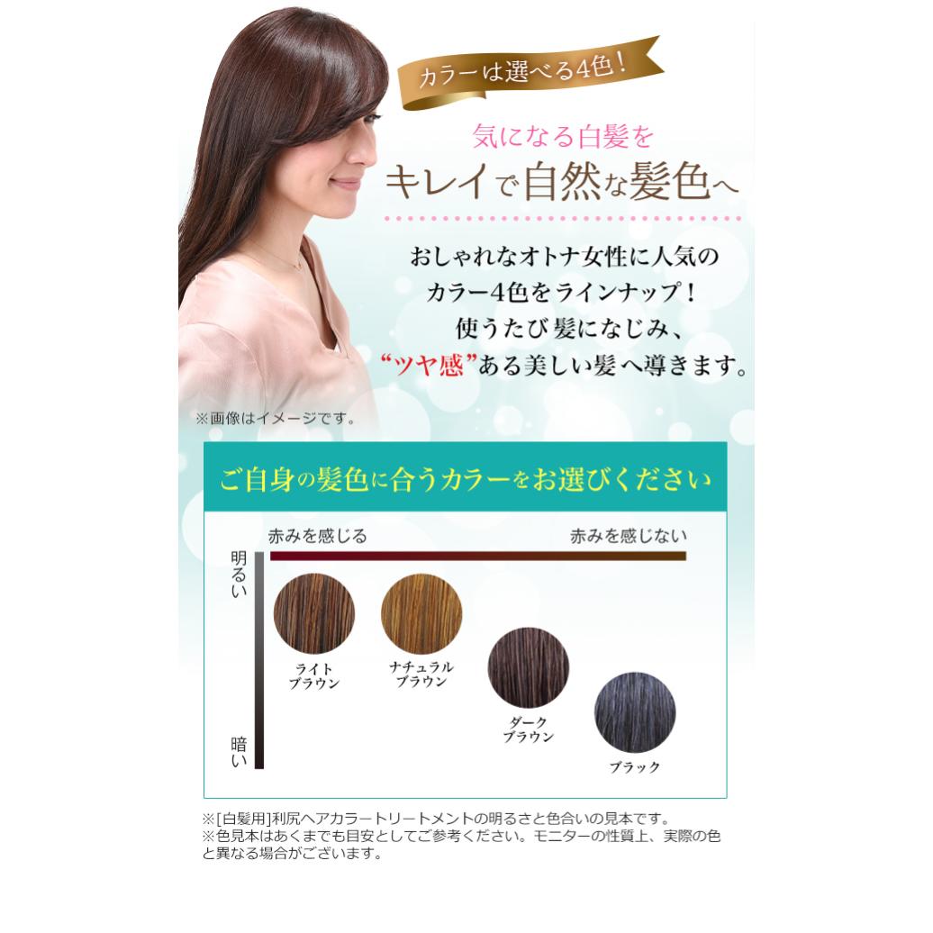 トリートメントで白髪染め自然派 ジアミン パラペン 鉱物油無添加 RISHIRI HAIR CORORING TREATMENT 簡単白髪染め 【送料無料】ピュール 利尻ヘアカラートリートメント 200g(ブラック)
